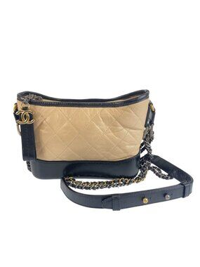 Chanel Gabrielle de Chanel Small Hobo Pink Beige Black Chain Shoulder Bag